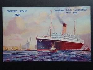 White Star Line RMS MEGANTIC Twin Screw Liner um 1920 PC North Western Hotel - Bild 1 von 2
