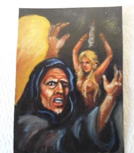 Held Captive Nightmare  ACEO original miniature Oil Painting by Amando LaVann - Picture 1 of 2