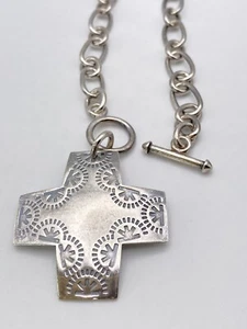 SILPADA STERLING SILVER CHONKY CROSS NECKLACE! - Picture 1 of 6
