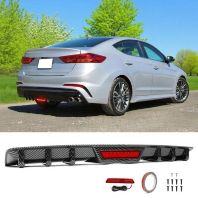 Labio de alerón difusor de parachoques trasero para Hyundai Elantra con luz trasera de freno LED Foto 1 de 4