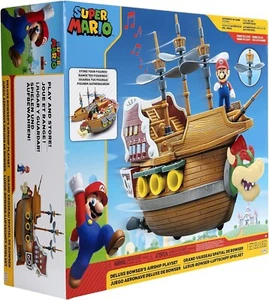 Nintendo Super Mario Deluxe Bowser's Airship Playset Regalo di Natale per Bambini Regno Unito - Foto 1 di 6