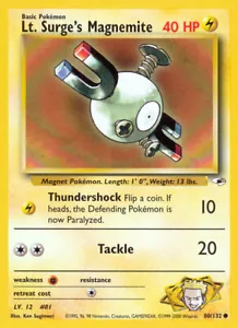 Lt. Surge's Magnemite - 80/132 - Common - Gym Heroes Unlimited  - Pokemon - MP+ - Picture 1 of 1