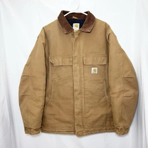 Carhartt Duck Traditional Coat Arctic Quilt Lined Chore Barn Jacket Brown Sz 44 - Picture 1 of 11