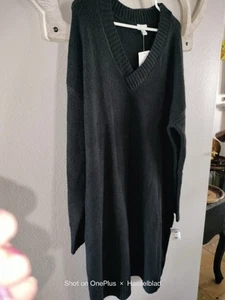 Nordstrom Rack Black Sweater Dress Women XXL Polyester Pullover - Picture 1 of 7