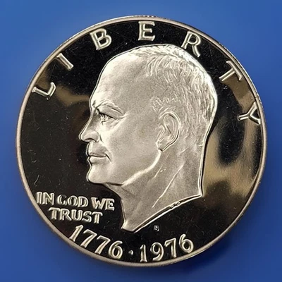 1976-S Tipo 2 Revestido Prova Eisenhower Dollar Choice BU Ike Moeda dos EUA FRETE RÁPIDO - Imagem 1 de 4