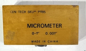 Cen-Tech Digital Micrometer P1195 0-1” 0.001 Range In Original Wood Box - Picture 1 of 4