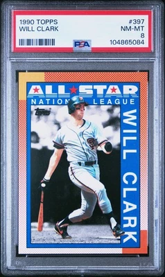 1990 TOPPS #397 WILL CLARK PSA 8 - Image 1 of 2