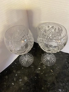 Waterford Crystal Lismore Balloon Wine Goblets Set Of 2 EUC - Picture 1 of 7