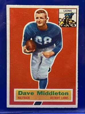 1956 Topps - #68 Dave Middleton - Detroit Lions - Image 1 of 2