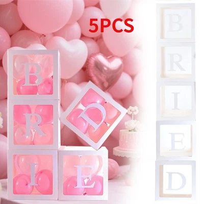 5 PIEZAS Cajas Globos Boda Cubo Blanco Caja Transparente Fiesta Boda Eventos Decoración Regalo Foto 1 de 4