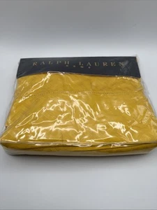 Ralph Lauren Home Quen Flat Sheet RARE Harrowgate Yellow Vtg Y2K Geometric Italy - Picture 1 of 5