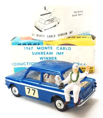 Corgi Toys England 1:48 SUNBEAM IMP #340 MONTE CARLO + FIGURE C-8 Boxed`67 RARE! - Image 1 of 4