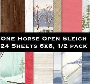 Stampin Up ONE HORSE OPEN SLEIGH Designer Series Paper 24 Sheets DSP Half Pack - Picture 1 of 6