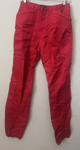 Vtg 80’s Pant Red Breakin Nylon 32 Cargo Break Dance Parachute Pannod’or - Picture 1 of 10