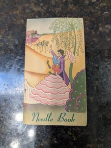 Vintage Needle Book Case Southern Belle & Man Paper Knights Life Insurance Co - Picture 1 of 7