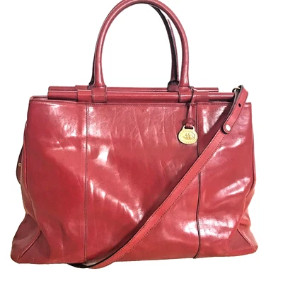 Bolso de Hombro Médicos De Colección Brahmin Raro Cuero Liso Rojo Profundo Foto 1 de 4