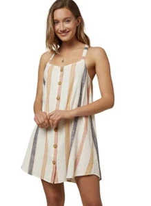O’NEILL WOMEN’S BEACH LINEN STRIPED DRAY DRESS SIZE XS EXTRA SMALL - Picture 1 of 3