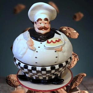 Vintage Italian Chef Cookie Jar and Serving Plate New Home & Garden Party - Imagen 1 de 13