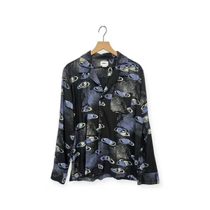 Obey Herren Space Print Hemd mit Knopfleiste Größe L Large schwarz - Bild 1 von 6