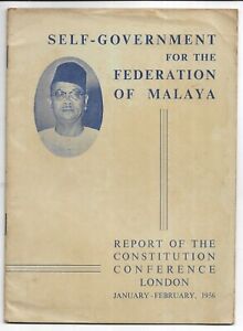 Early Independence For Malaya Merdeka Conference In London Government Booklet