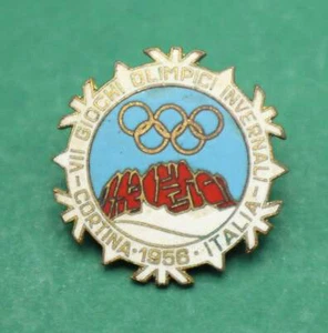 Vintage Cortina 1956 Italia - VII Giochi Olimpici Invernali Pin Distintivi - Foto 1 di 2