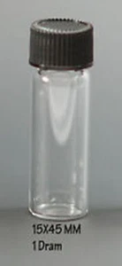 72 Stück Klar 1 Dram Glas Fläschchen [15 mm x 45 mm] mit Kappen - Bild 1 von 1