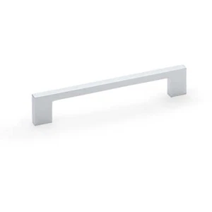 Schmaler Vierkantstangen-Ziehgriff - Chrom poliert - 160 mm mittig MASSIVMESSING Schublade - Bild 1 von 2