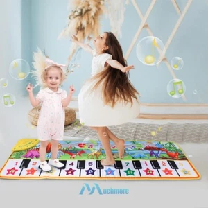 Musical Piano Mat Kids Toddlers Floor Keyboard Dance with Animal Sounds 110x36cm - Picture 1 of 12