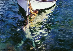 Das weiße Boot Gemälde von Joaquin Sorolla y Bastida Reproduktion - Bild 1 von 3