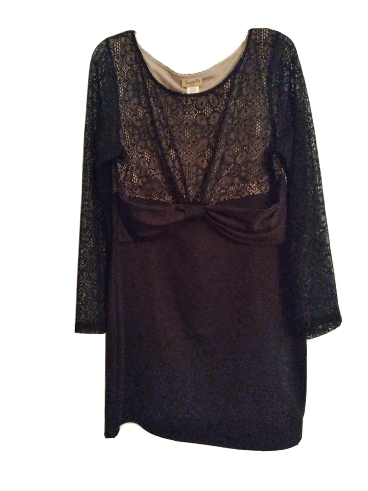 Nuevo con etiquetas Vestido Top de Encaje Negro TALLA 2X Fiesta de Vacaciones Boda Invitado Manga Larga Fecha Foto 1 de 1