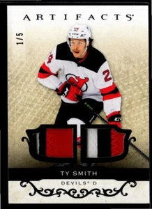 2021-22 UD Upper Deck Artifacts Materials BLACK #61 Ty Smith #1/5 Patch - Picture 1 of 2