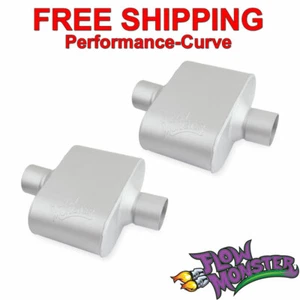 Pair of FlowMonster 1 Chamber Performance Muffler 2.5" In \ 2.5" Out 42510-FM - Picture 1 of 11