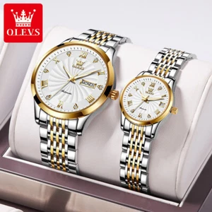 OLEVS Mechanical Watch Calendar Week Luminous Waterproof Couples Wristwatches - Picture 1 of 37