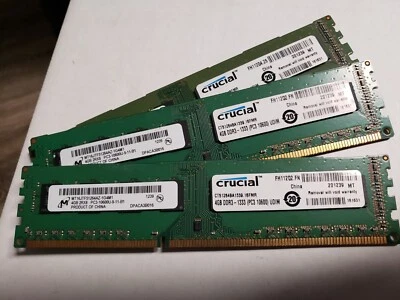 CRUCIAL DDR3 12GB (3x4GB) 1333 Desktop RAM Memory DIMM 240pins DDR3 - Image 1 of 3