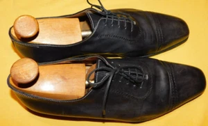 DOMENICO VACCA GREY MADE IN ITALY GENUINE LEATHER CAP TOE OXFORD SHOES SIZE 13. - Picture 1 of 11