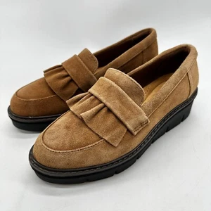 Clark Collections Airabell Loafers Shoes Brown Women's 6M Slip On Wedge - Picture 1 of 9