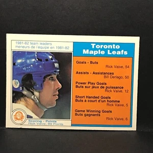 1982-83 O-Pee-Chee Rick Vaive Toronto Maple Leafs Card #314 - Picture 1 of 2