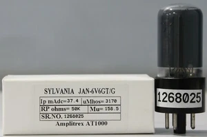 1Pc JAN 6V6GT\G Sylvania black coated glass Made USA Amplitrex tested #1268025 - Bild 1 von 7