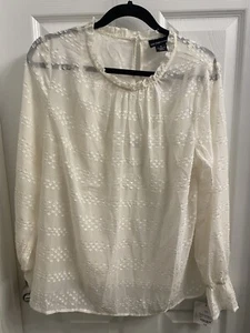 Liz Claiborne 2-Piece Tank Top & Blouse Set, Women's Size M, White, NEW MSRP $44 - Picture 1 of 10