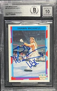 SHAWN MICHAELS SIGNED 1995 WWF MERLIN GERMAN #94 BECKETT AUTO GRADE 10 606 - Picture 1 of 2