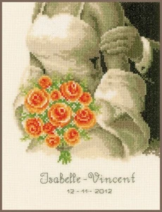Vervaco Counted Cross Stitch Kit Wedding Bouquet  7.6" x 9.6" - Picture 1 of 2