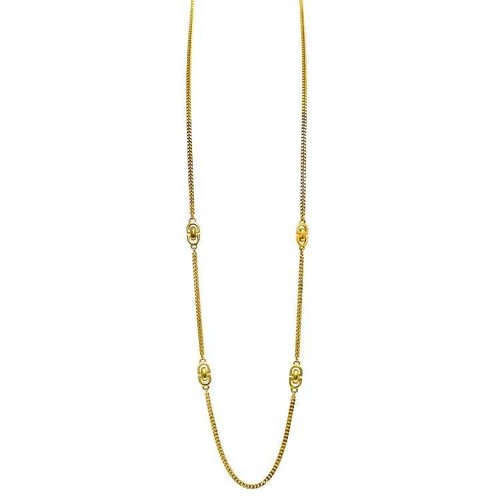 Collana Lunga Christian Dior Oro Buone Condizioni Vintage GP Usata Christian Dior