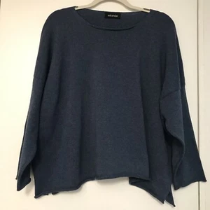 Eskandar O/S 32" Blue Gray Hand Loomed Cotton Long Tunic Sweater - Picture 1 of 8