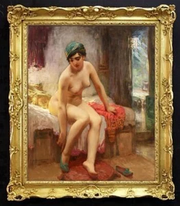 Old Master-Art Portrait Antique Oil Painting lady girl on canvas 24"x30" - Picture 1 of 2