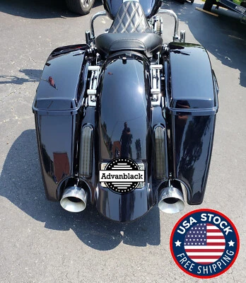 Guardabarros trasero estirado Midnight Blue Dominator para Harley Davidson Touring 14+ Foto 1 de 4