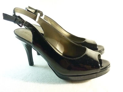 Worthington Zapatos Mujer Sandalias Negro Charol Tacones Talla 6.5 SKU 11462 Foto 1 de 4