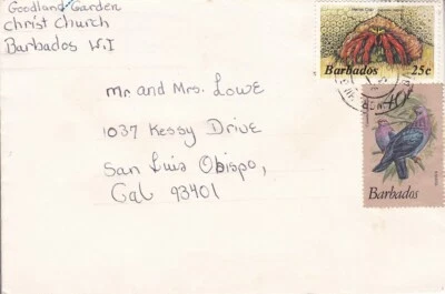 巴巴多斯 #571,#646 加利福尼亚州封面;鸟类、螃蟹、海洋生物局部 *d — 第 1/2 张图片