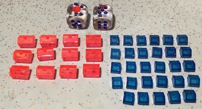 1999 Hasbro Pokemon Monopoly CENTERS (Houses) MARTS (Apartments) plus Large Dice - Image 1 of 4