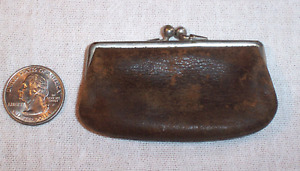 Very Small 2 7/8" Antique Coin Purse , Snap Shut , Made in Germany , Change