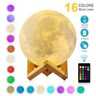 Moon Lamp 3D Printing 16 Colors Light with Stand & Remote &Touch Control and... 